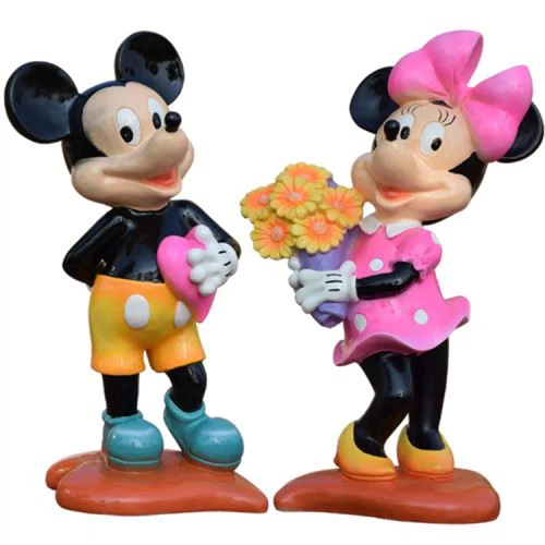 Desen emulational Mickey Mouse Fiberglass estati pou dekorasyon